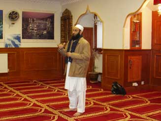 Inside the Masjid Ibrahim Mosque, Burnley - Part of the Dialogue Day. 